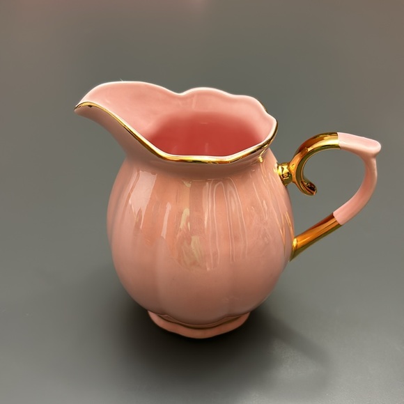 Grace Teaware Fine Porcelain Creamer Lusterware Pink and Gold Vintage - gift - Picture 3 of 8